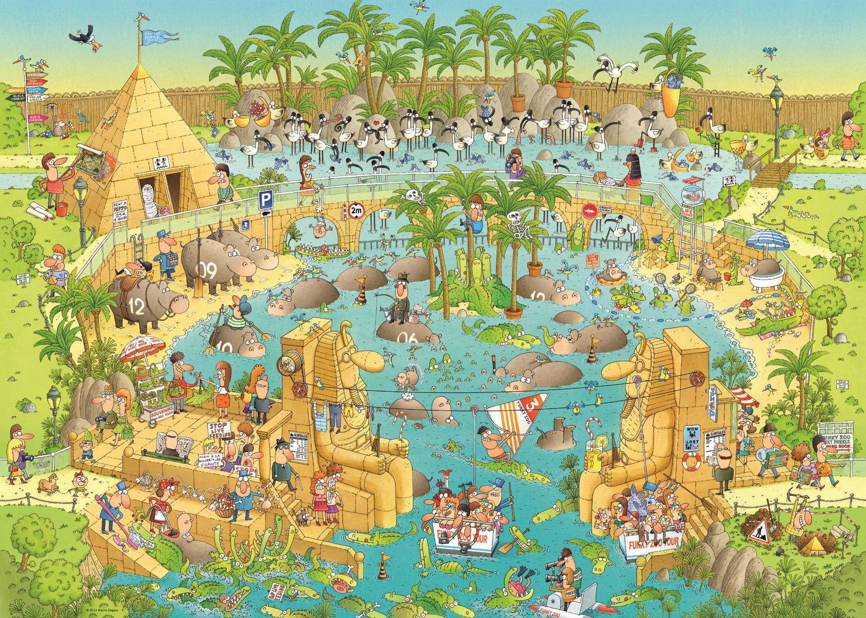HEYE 29693 Marino Degano Funky Zoo Nile Habitat 1000 Teile Puzzle