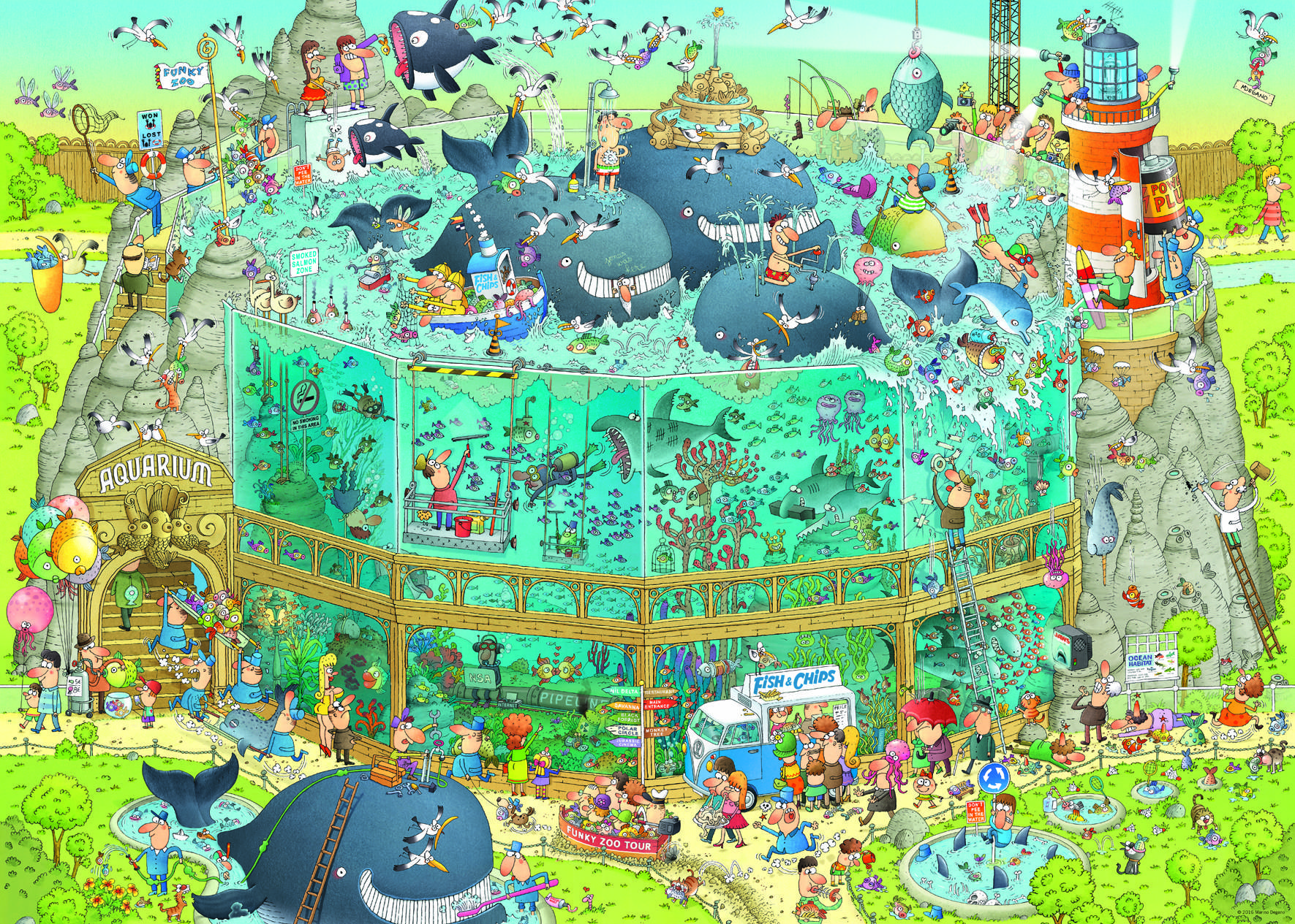 HEYE 29777 Marino Degano Funky Zoo Ocean Habitat 1000 Teile Puzzle