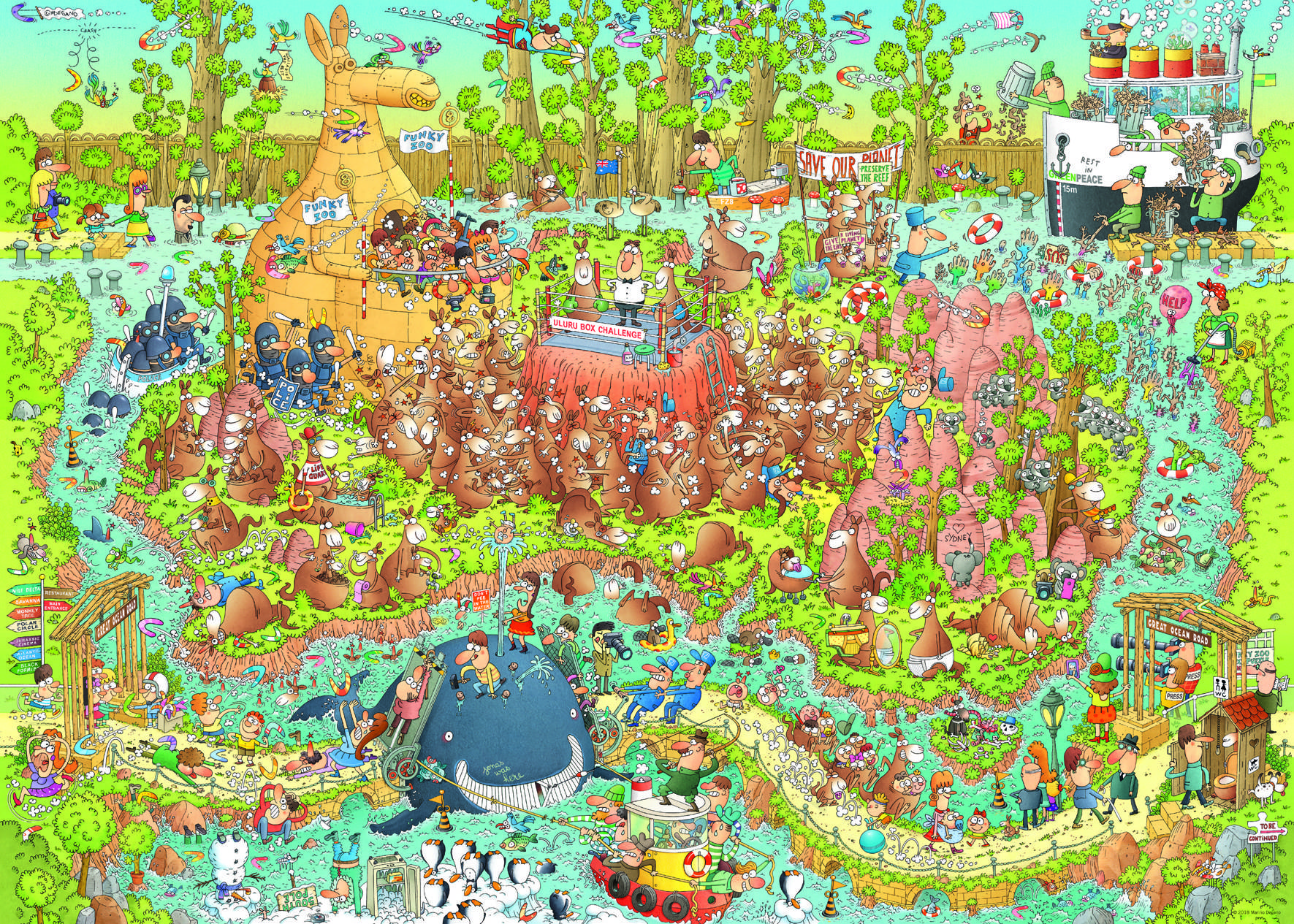 HEYE 29870 Marino Degano Funky Zoo Australian Habitat 1000 Teile Puzzle