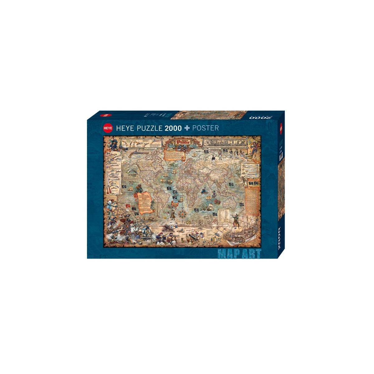 298470 - Piratenwelt - Landkarten-Kunst, 2000 Teile, 96.6 x 68.8 cm