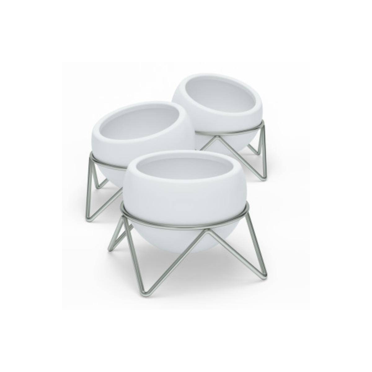 1013191-670 - POTSY 3-teiliges Übertopf-Set, weiß/nickel