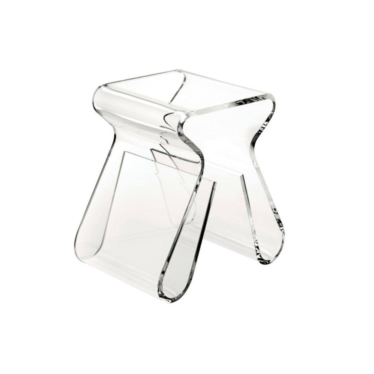 322720-165 - MAGINO Hocker mit integriertem Zeitschriftenständer, transparent