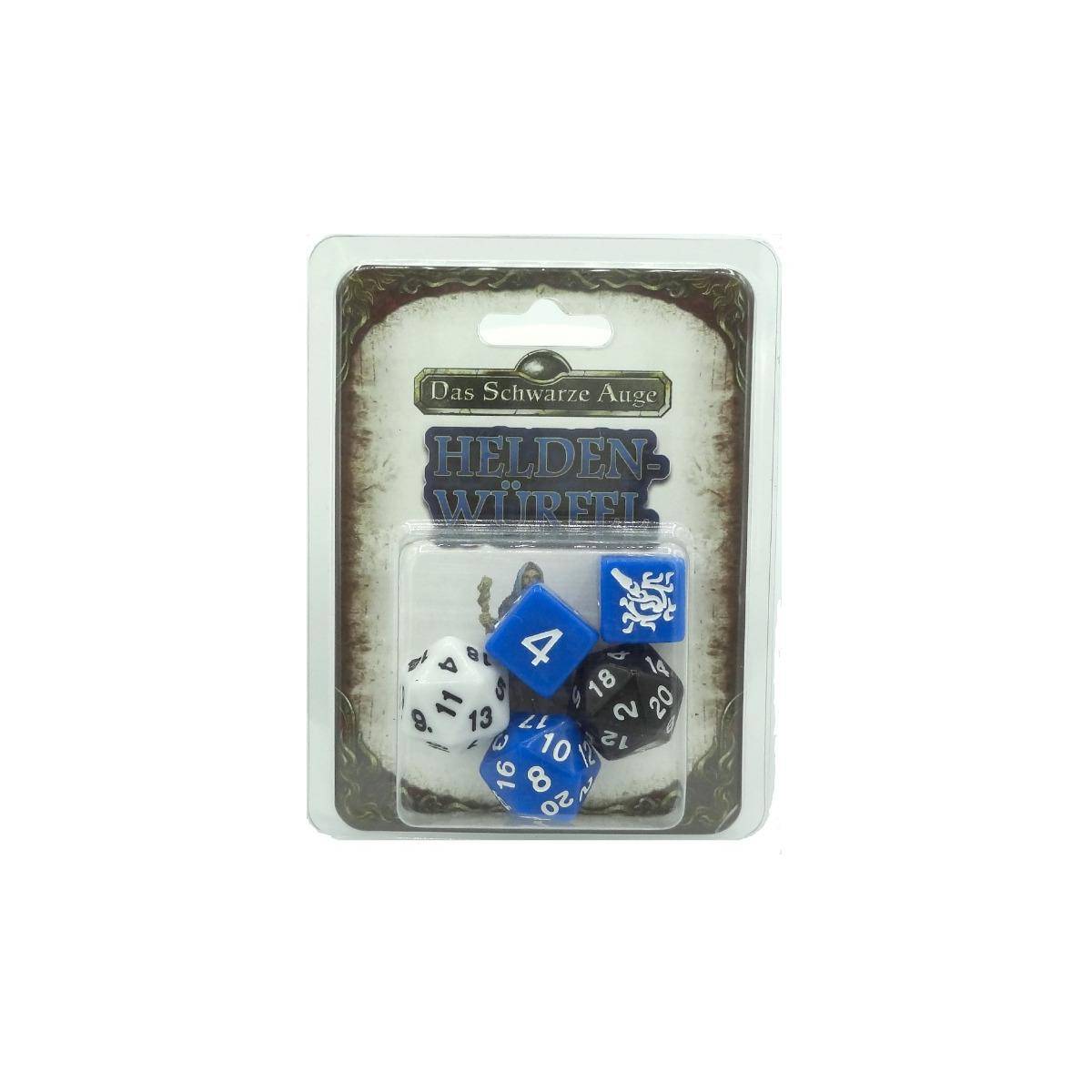 US25418 - DSA5 Einsteigerbox - Magier-Würfelset, 5 Stück, blau (DE-Ausgabe)