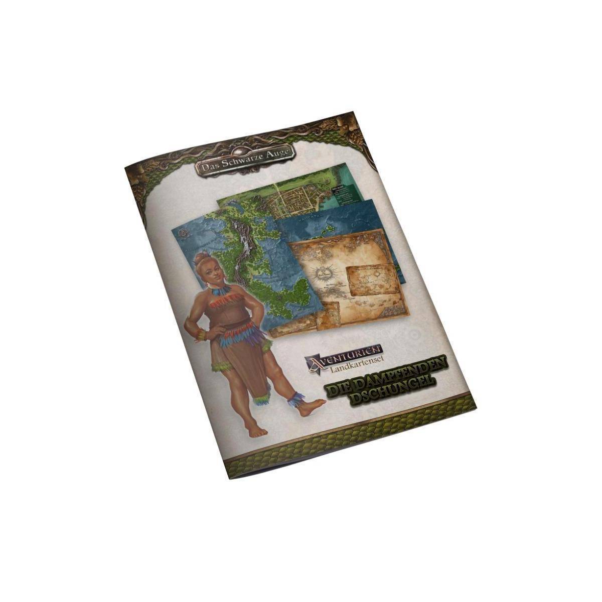 US25452 - DSA5 Spielkartenset - Landkartenset: Die Dampfenden Dschungel, 7 Karten (DE-Ausgabe)