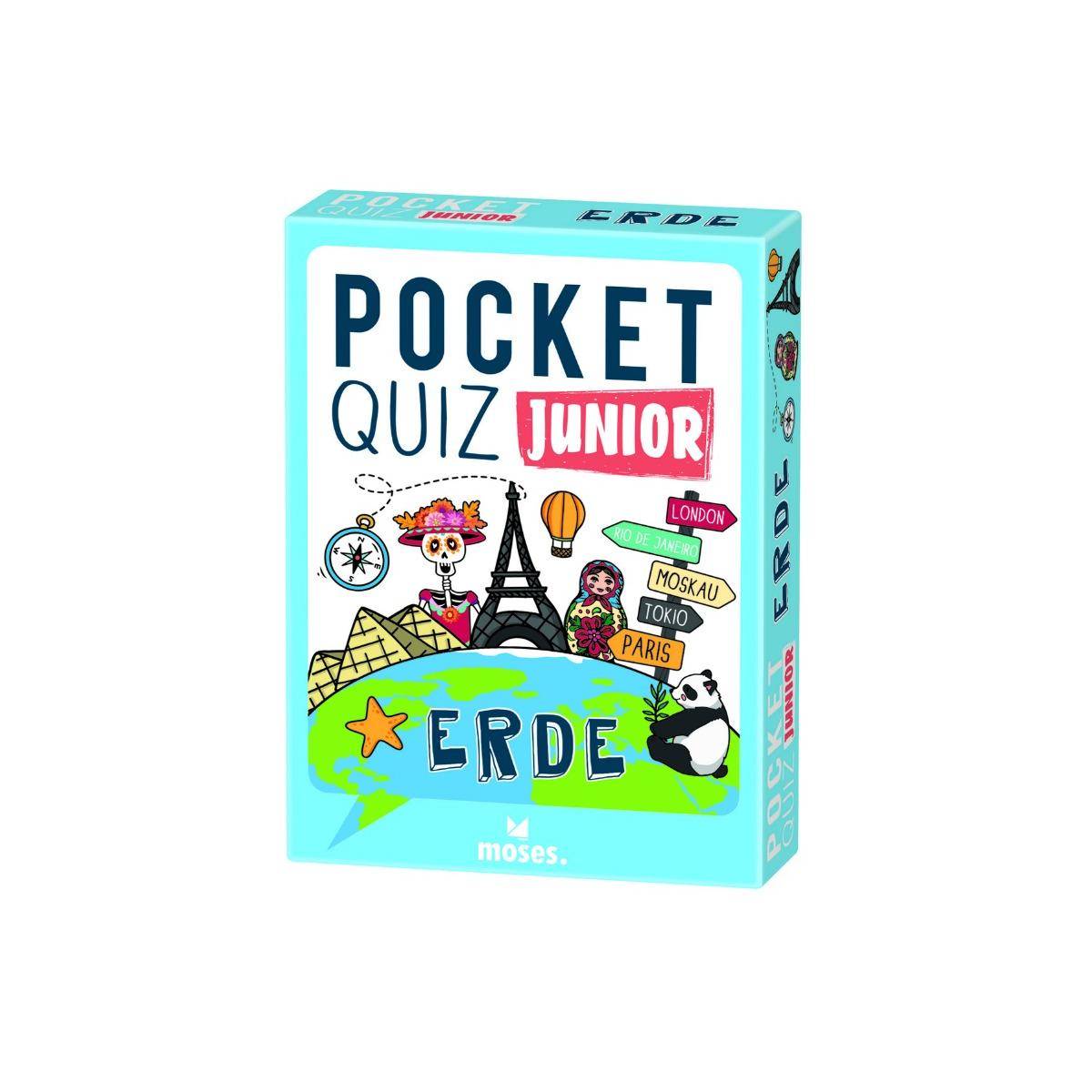 MOS51108 - Pocket Quiz Junior - Erde, Kartenspiel, 1+ Spieler, ab 8 Jahren (DE-Ausgabe)