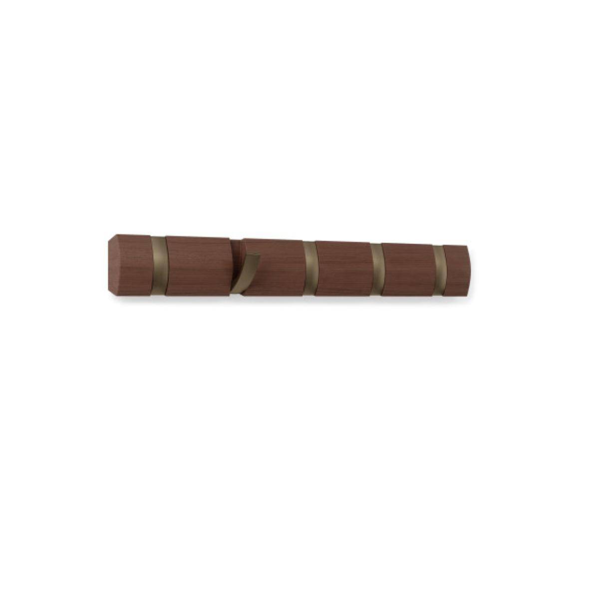 318850-1227 - FLIP 5 Wandhaken, walnuss/gold