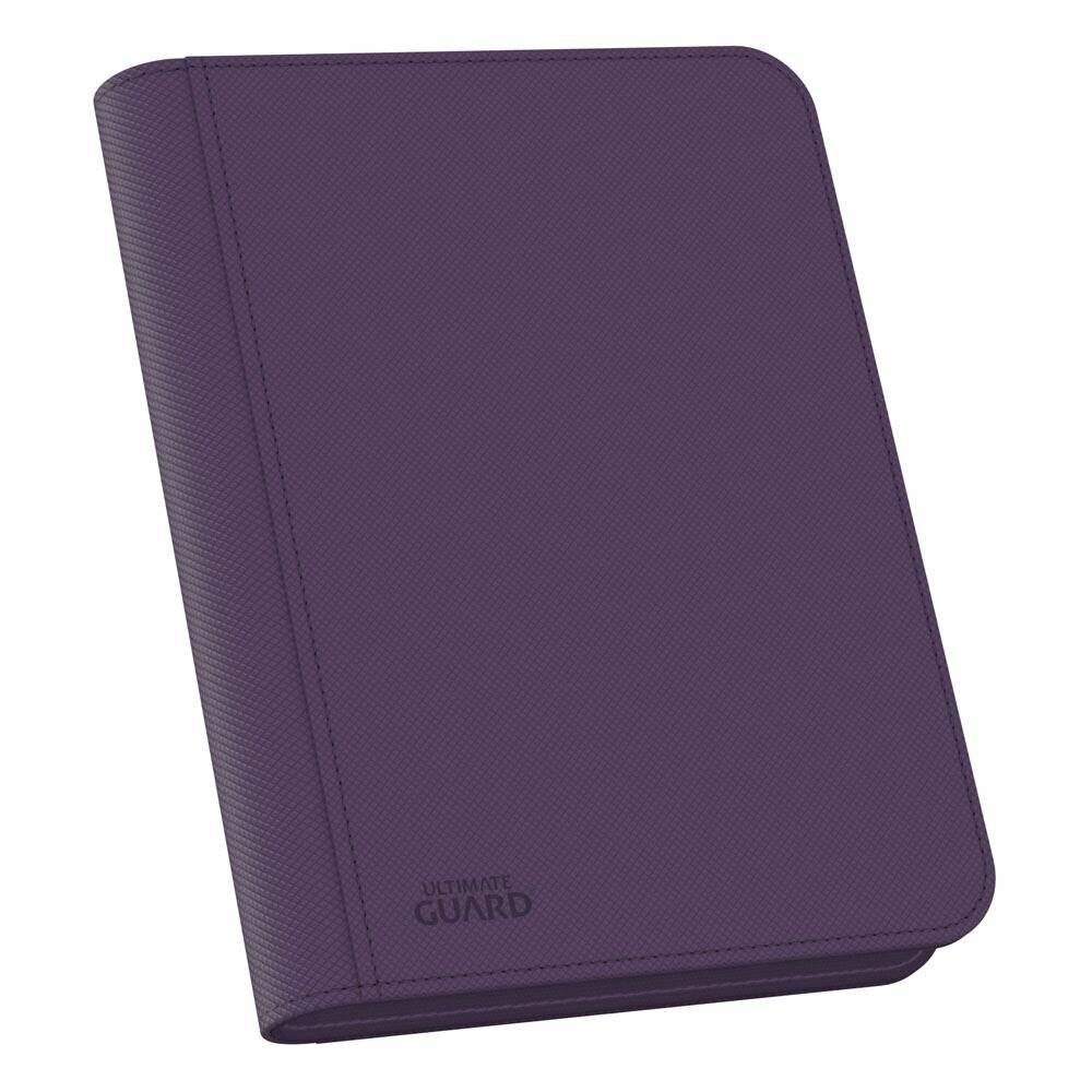 Violett strukturierter Foliocover oder Tablet-Hülle, geschlossen auf weißem Hintergrund dargestellt.