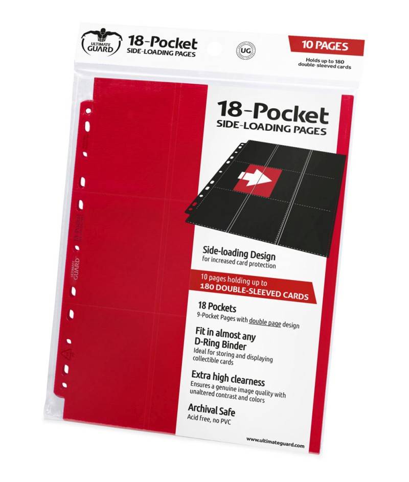 18-Pocket Side-Loading Supreme Pages Rot (10) Neu & OVP