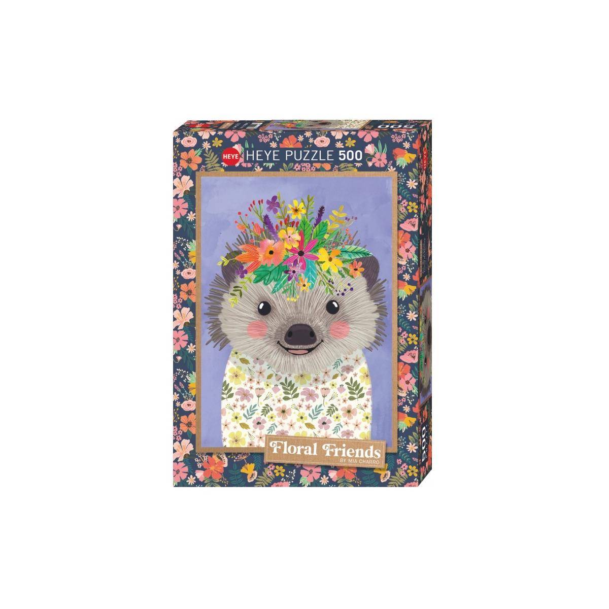 299521 - Funny Hedgehog, Floral Friends - 500 Teile, 35 x 50 cm