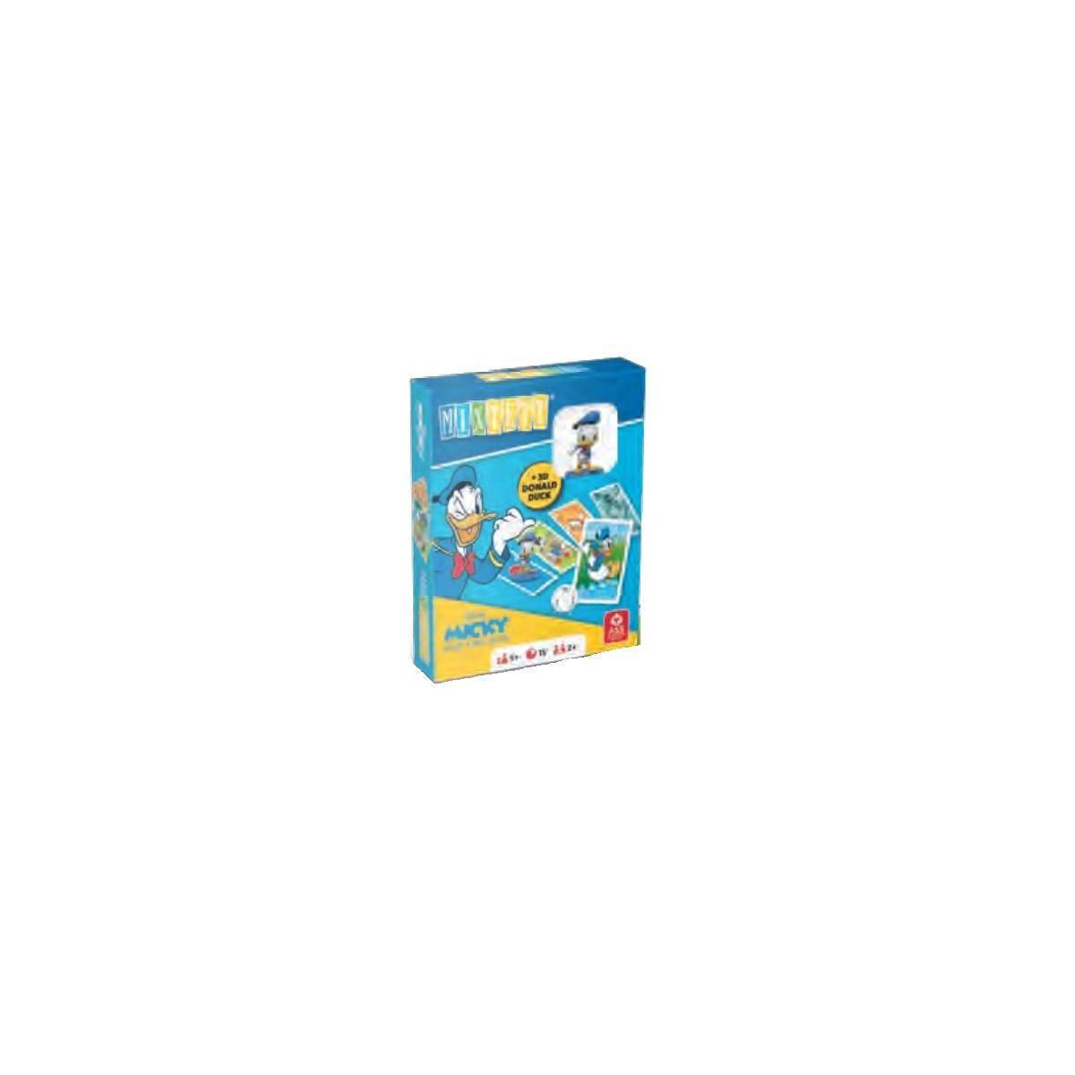 22522248 - Mixtett: Disney Mickey+ Friends - Kartenspiel + Figur Donald, für 2 Spieler, ab 5 Jahren