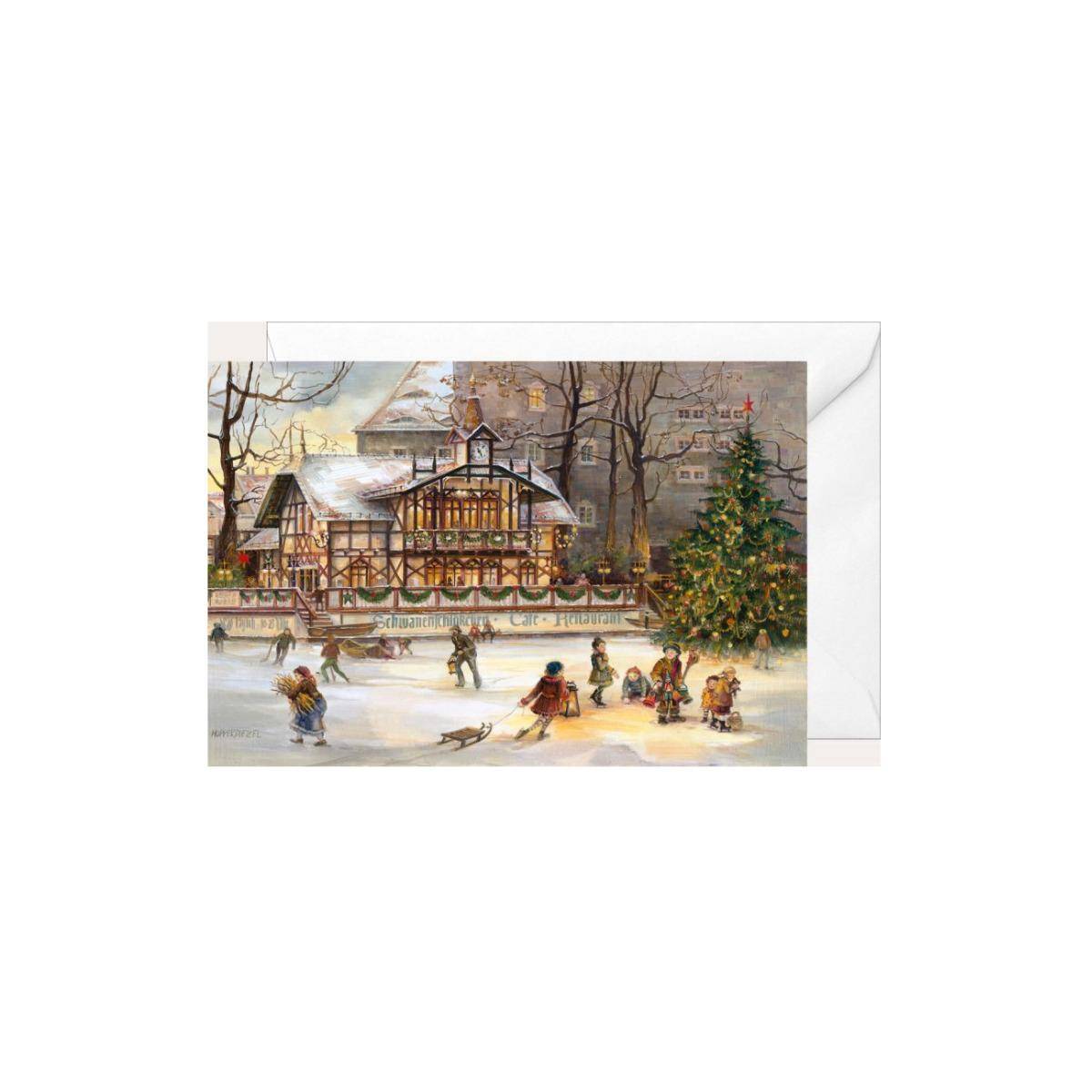 2800 - Weihnachtsklappkarte Schwanenschlösschen