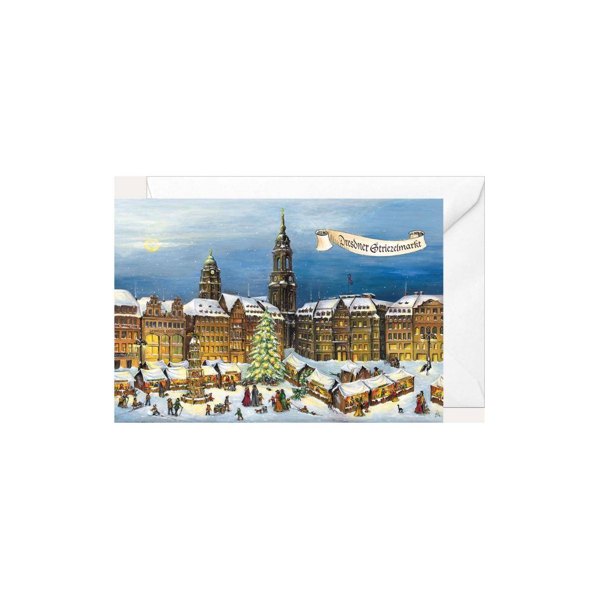 2245 - Weihnachtsklappkarte "Dresdner Striezelmarkt"