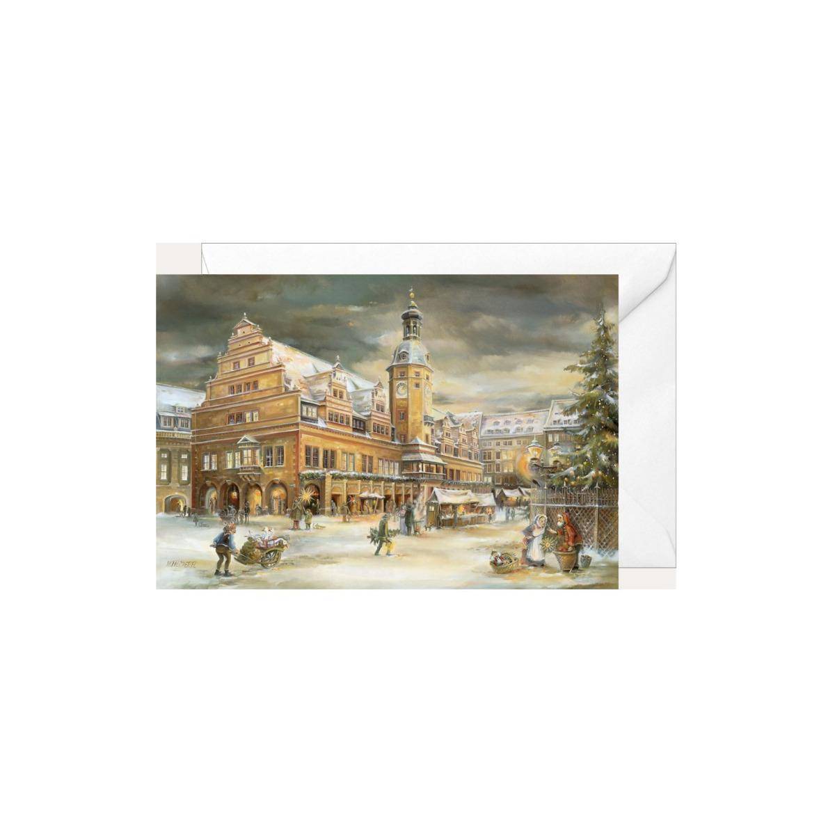 2500 - Weihnachtsklappkarte "Leipzig Altes Rathaus"