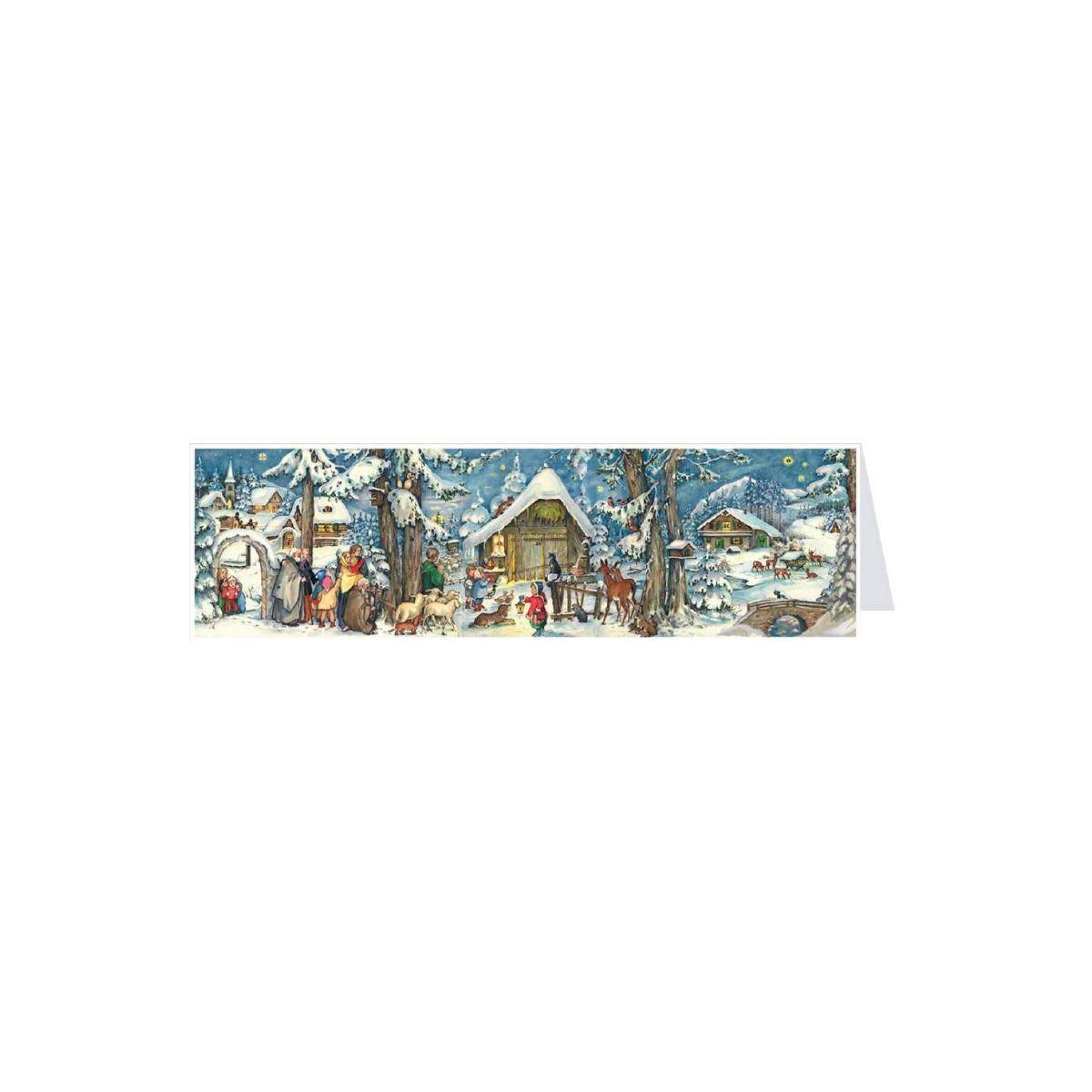 4205 - Midi-Panorama-Adventskalender - Weihnachten auf dem Lande, 30cm x 10,5cm