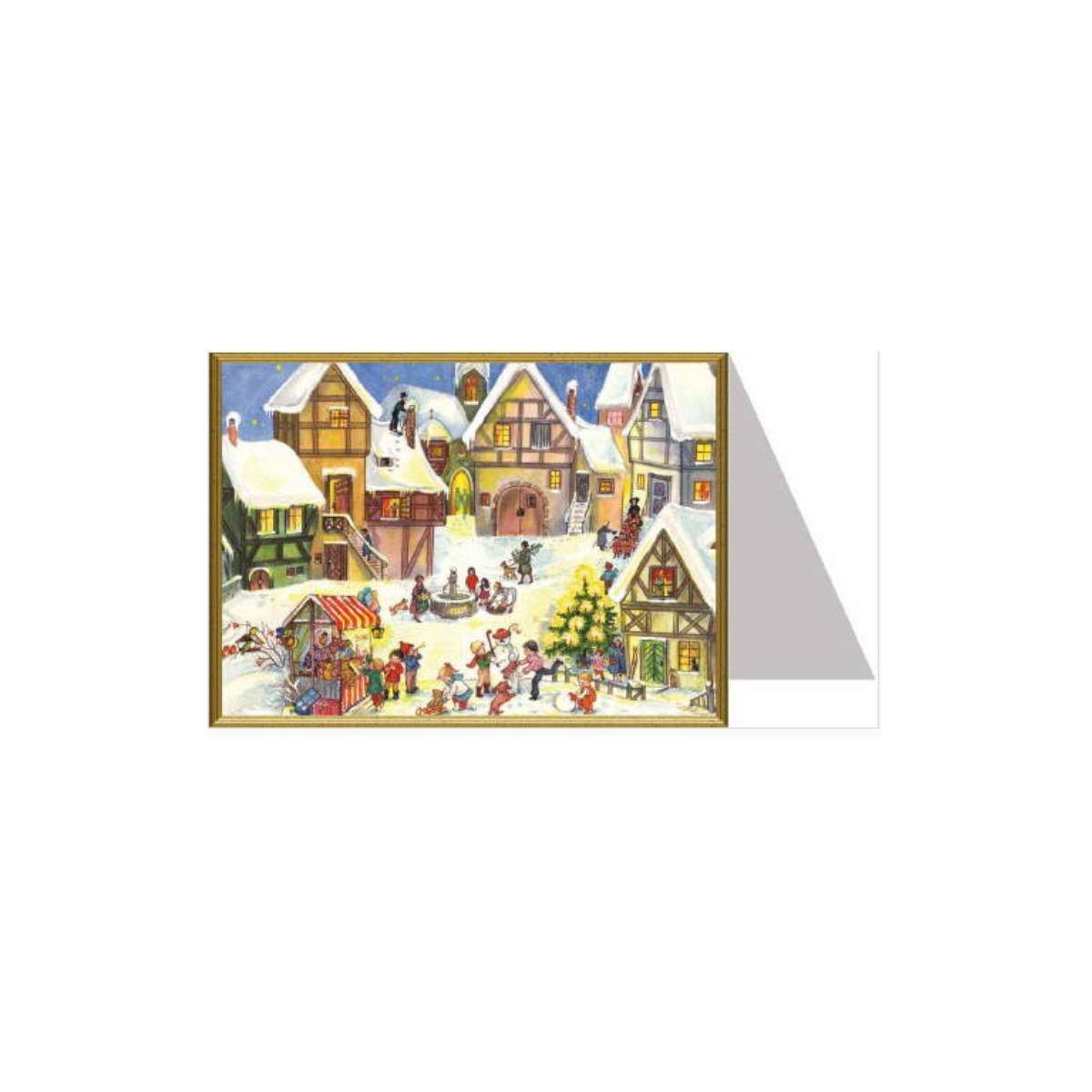 99058 - Weihnachtskarte - "Weihnachtsmarkt mit Kindern"