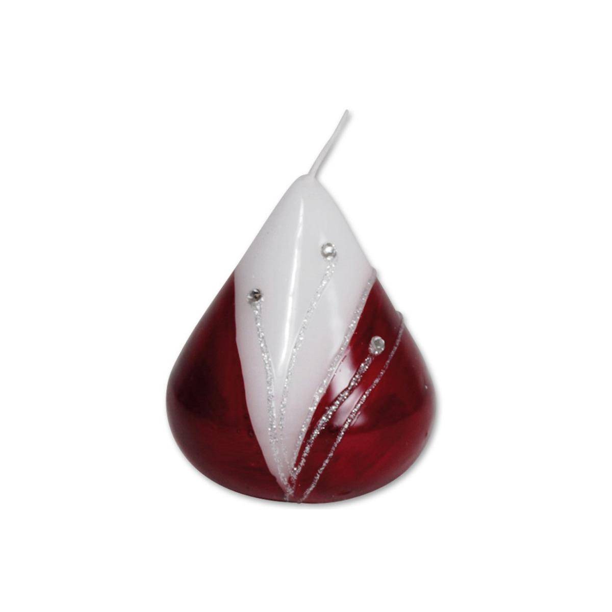 110461 - Kerzen-Ellipse "Venus" rot, 7 cm x 5cm