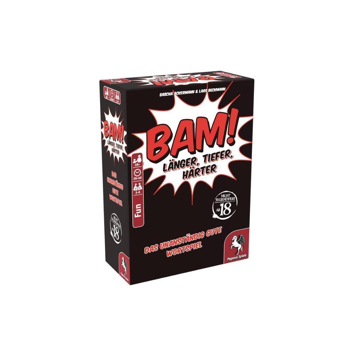 18304G - Bam! - Länger, Tiefer, Härter, Kartenspiel, 3-6 Spieler, ab 18 Jahren (DE-Ausgabe)