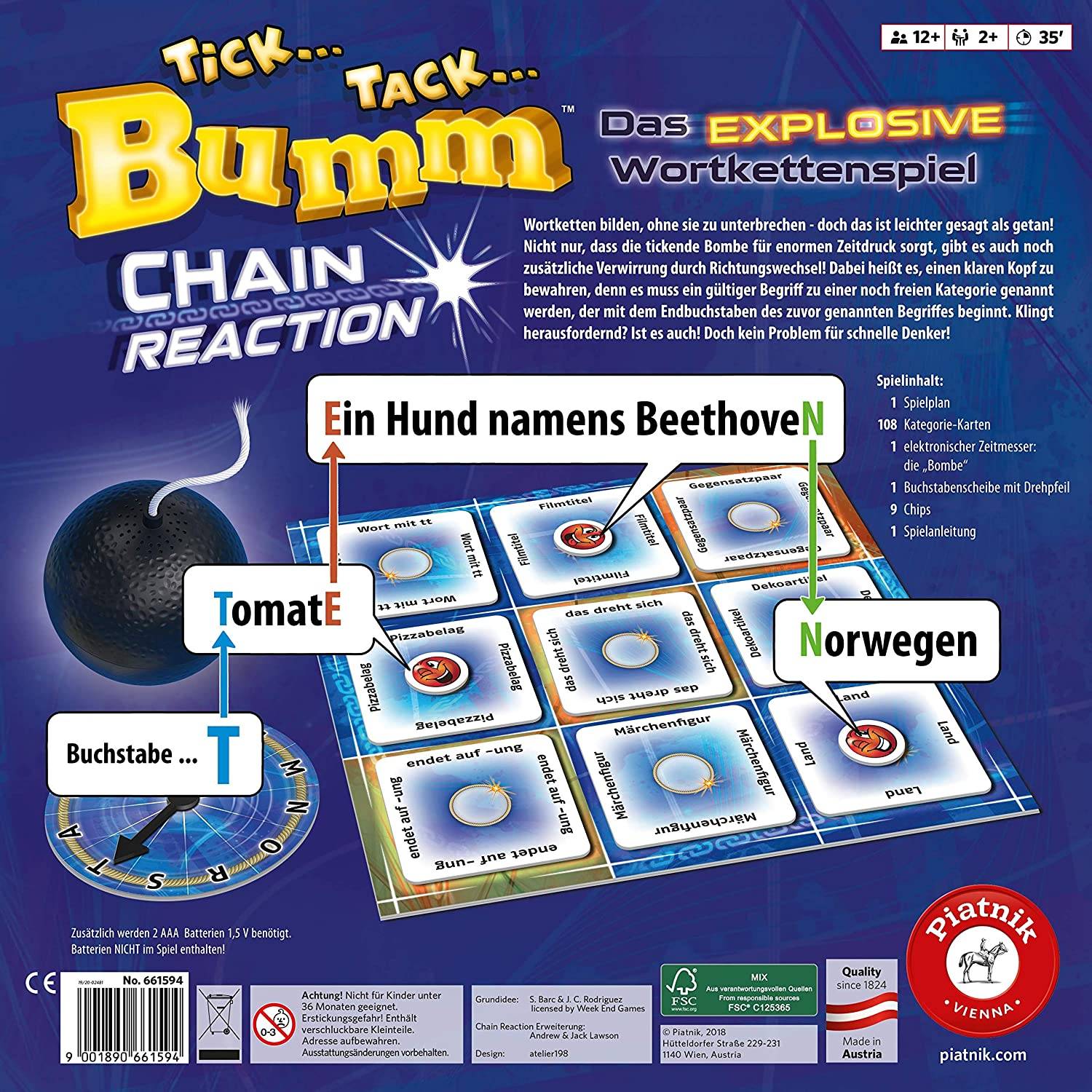 Piatnik - Tick Tack Bumm - Chain Reaction Gesellschaftsspiel
