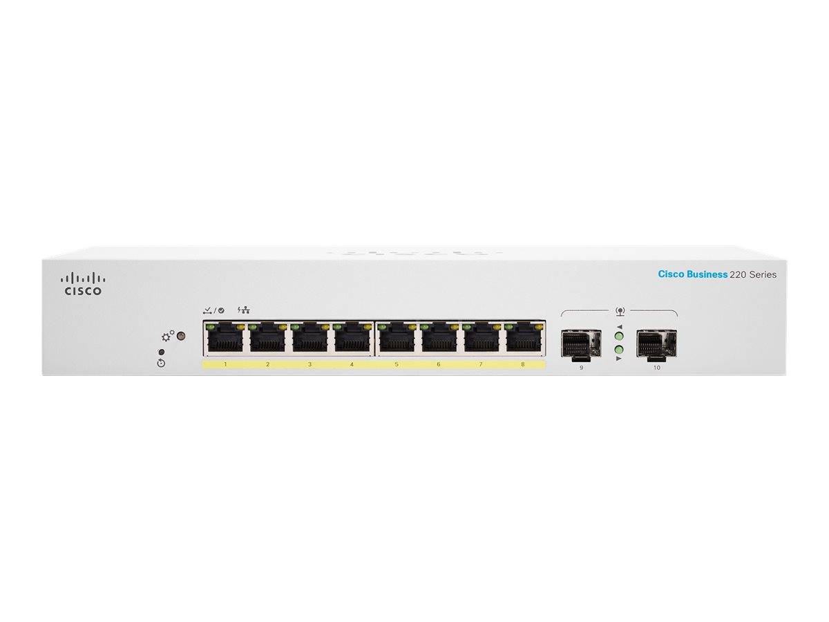 Cisco Business 220 Series CBS220-8FP-E-2G - Switch - Smart - 8 x 10/100/1000 (PoE+)