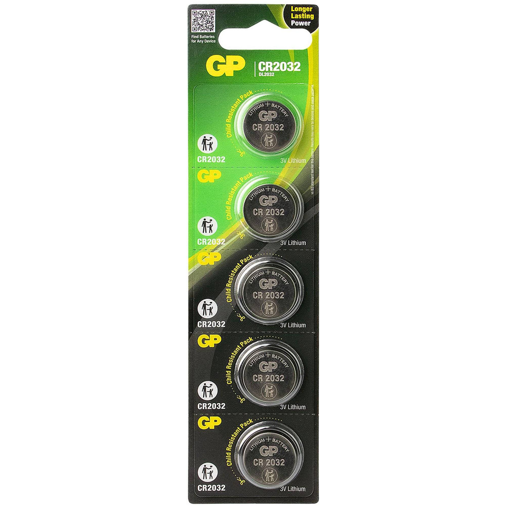 CR2032 GP Lithium Knopfzelle 3V 5 Stück
