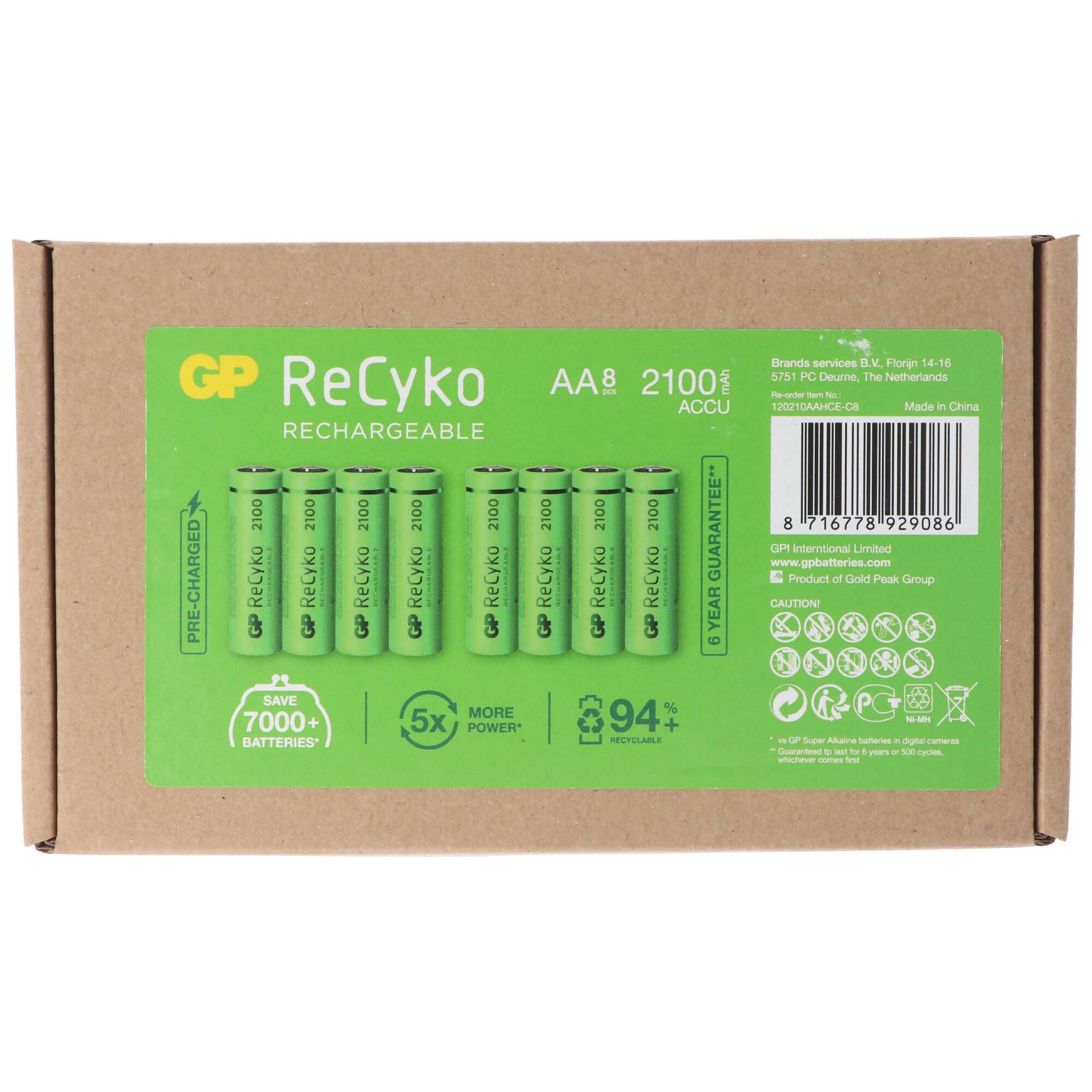 AA Mignon Akku GP NiMH 2100 mAh ReCyko 1,2V 8 Stück