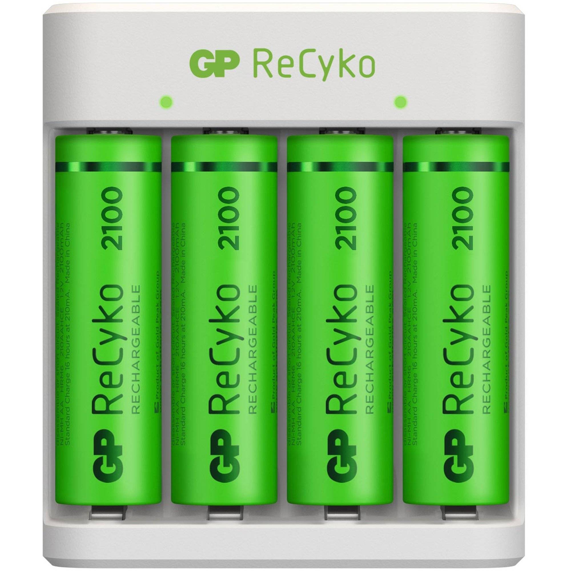 USB-Modell Ladegerät GP E411 inkl. 4x ReCyko 1,2V AA Mignon 2100 mAh Akkus