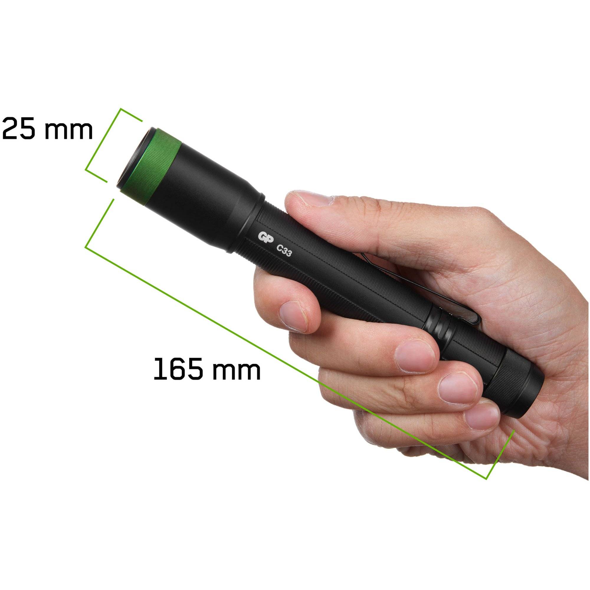 Taschenlampe GP C33 150 Lumen inklusive 2x AA 1,5V Mignon Batterien