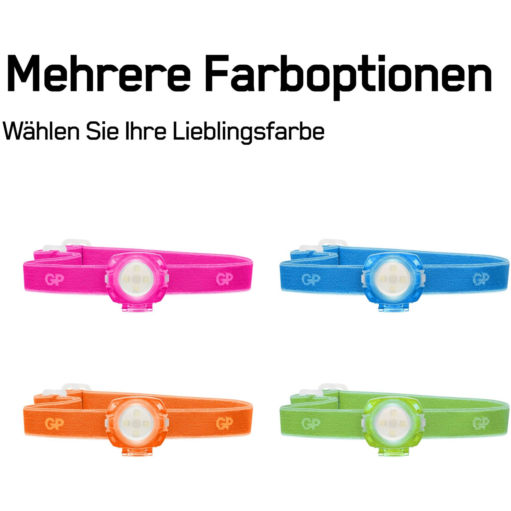 Stirnlampe GP CH31 40lumen inkl. 2x CR2025 Lithium Knopfzellen Orange
