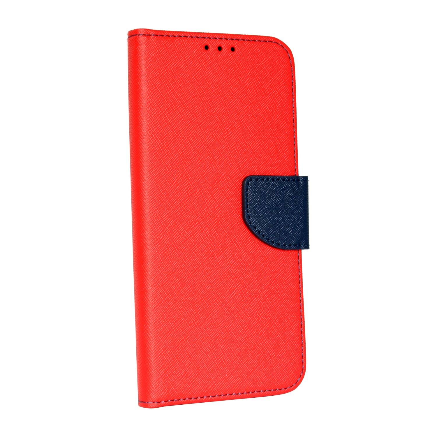 Buch Tasche "Fancy" für XIAOMI REDMI NOTE 10 Handy Hülle Etui Schutzhülle mit Standfunktion, Kartenfach Rot-Blau