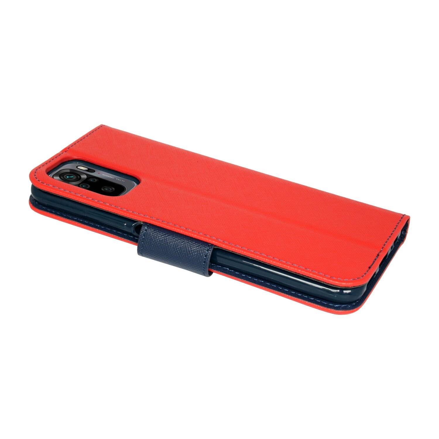 Buch Tasche "Fancy" für XIAOMI REDMI NOTE 10S Handy Hülle Etui Schutzhülle mit Standfunktion, Kartenfach Blau-Grün
