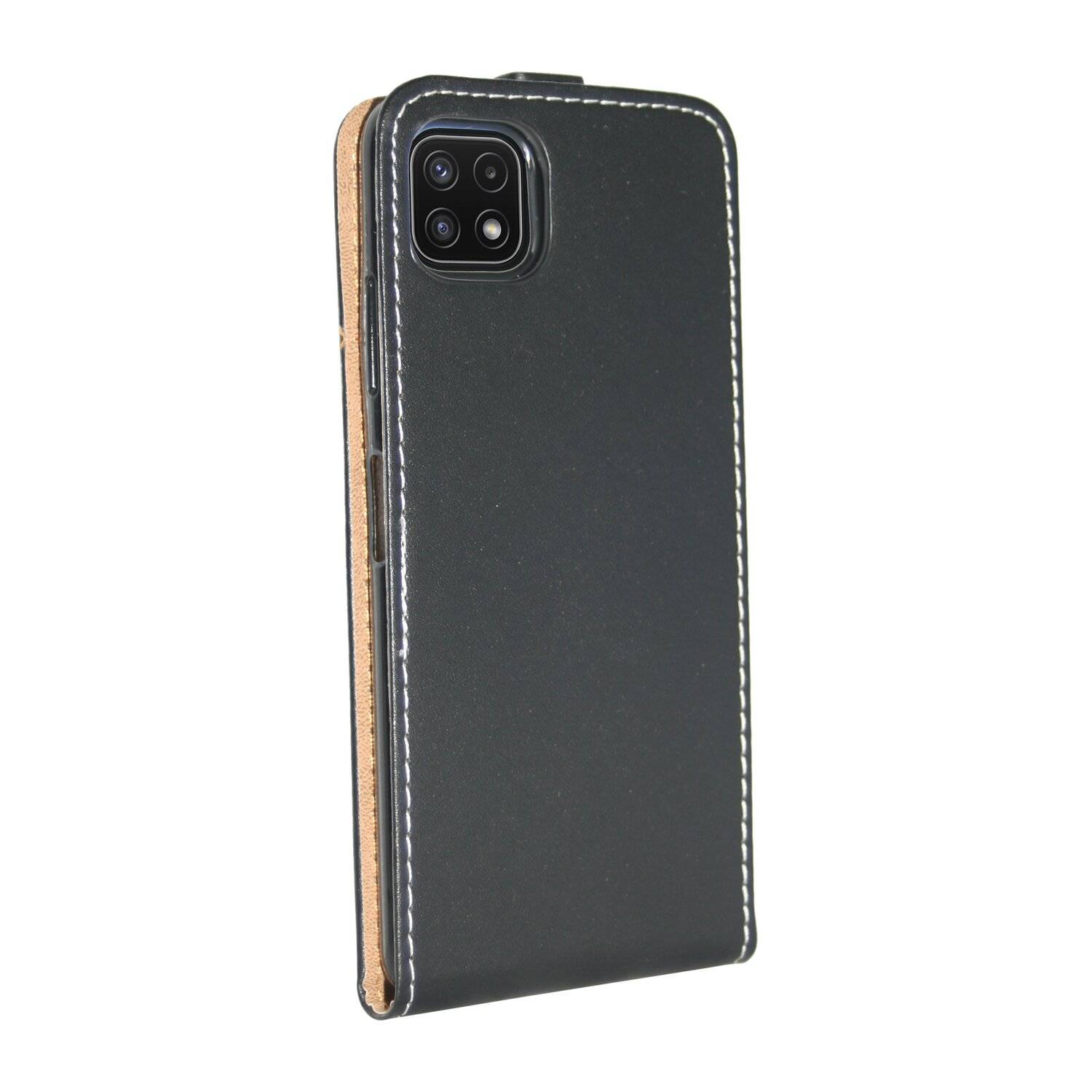 Flip Case für SAMSUNG GALAXY A22 5G (A226B) Handy Tasche vertikal aufklappbar Schutzhülle Klapp Hülle Schwarz