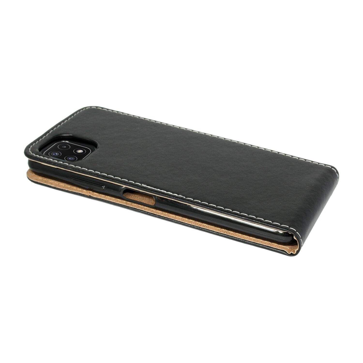 Flip Case für SAMSUNG GALAXY A22 5G (A226B) Handy Tasche vertikal aufklappbar Schutzhülle Klapp Hülle Schwarz