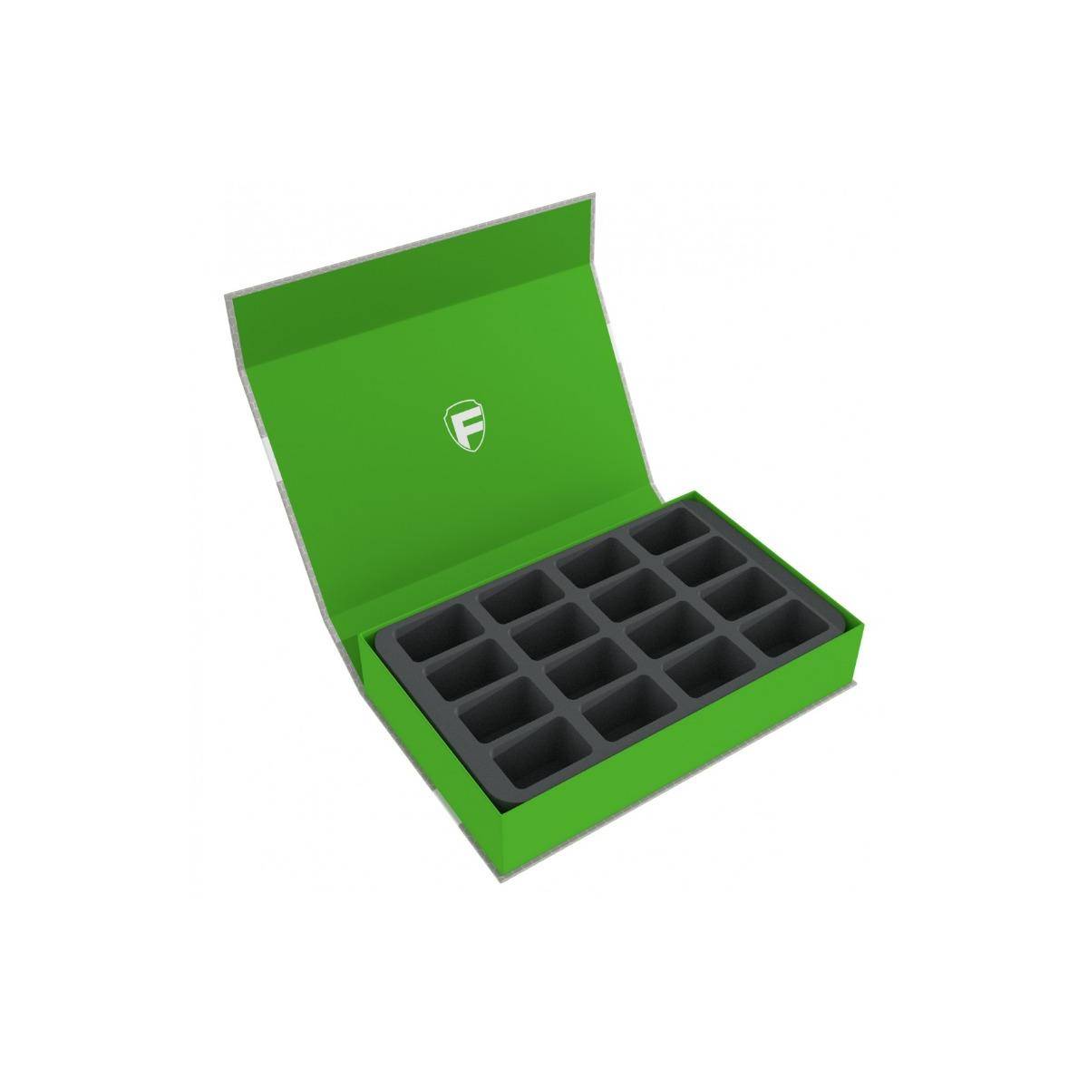 HSMB055P02 - Magnetbox - für 16 Blood Bowl Miniaturen, grün