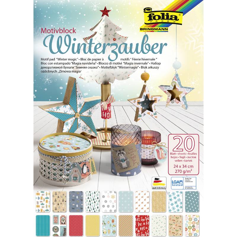folia Motivblock "Winterzauber", 240 x 340 mm, 20 Blatt