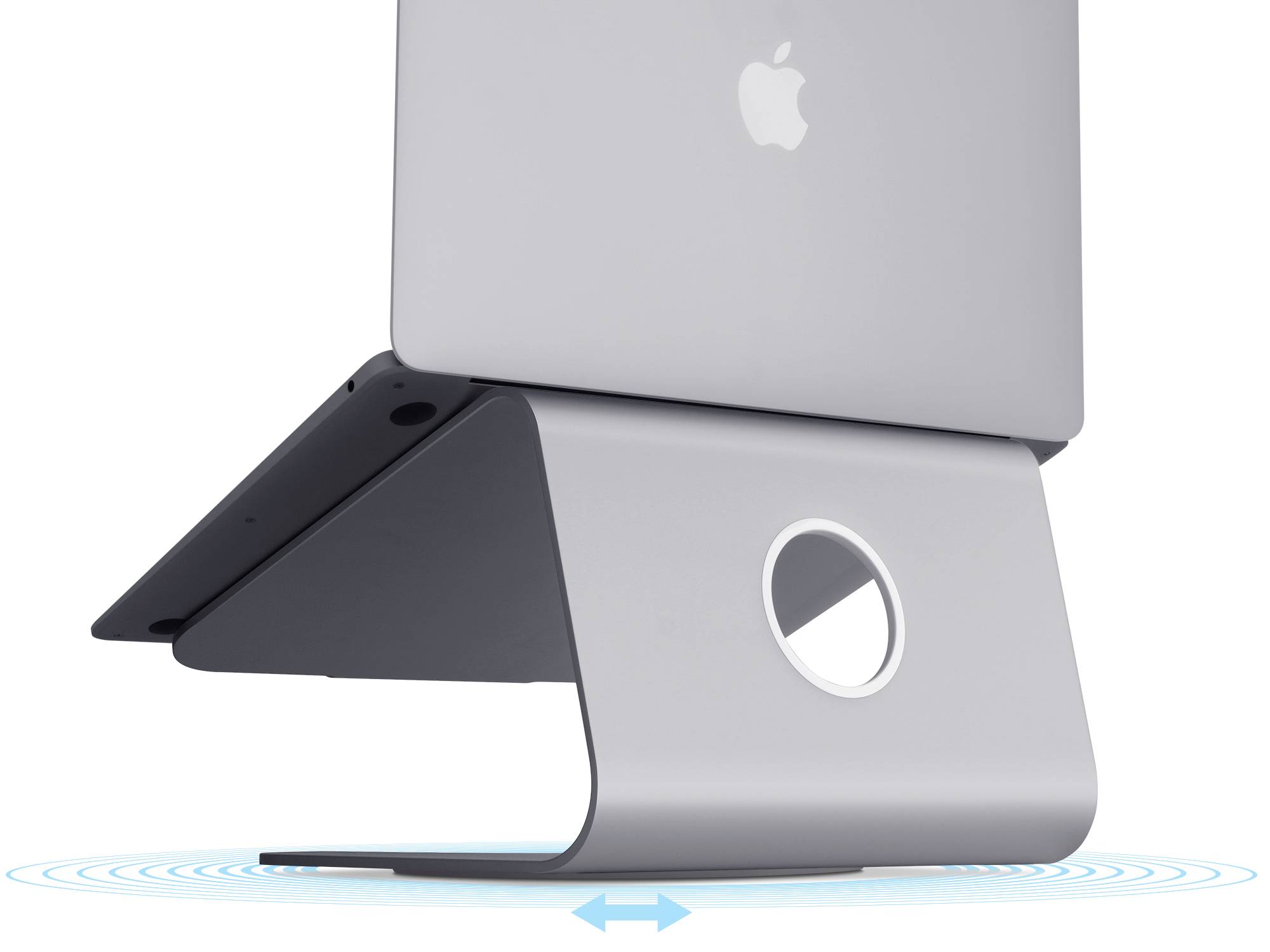 mStand360 Premium Aluminium Ständer Halter Halterung für Notebook Laptop MacBook grau