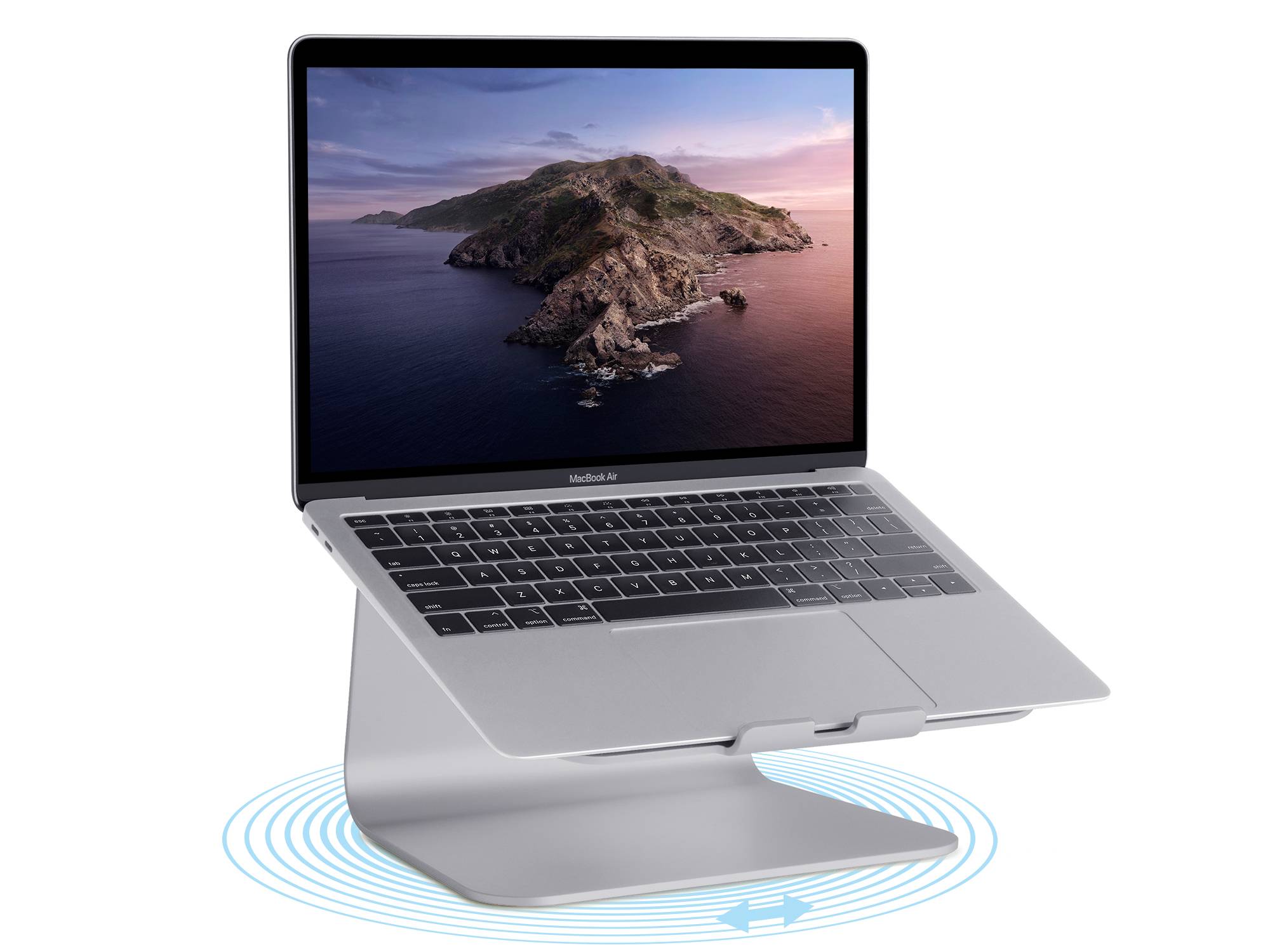 mStand360 Premium Aluminium Ständer Halter Halterung für Notebook Laptop MacBook grau