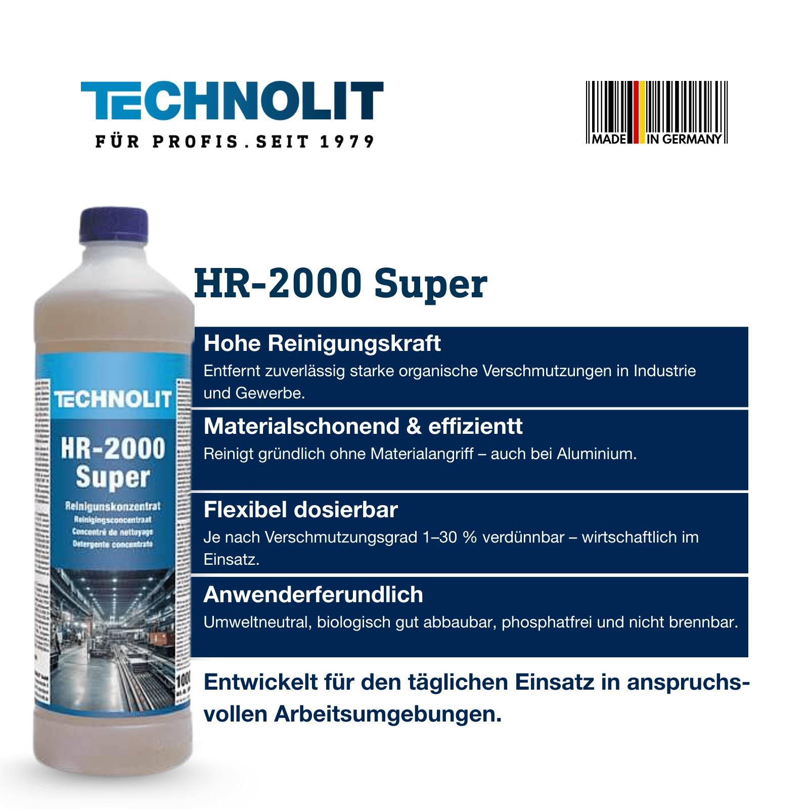 TECHNOLIT Reinigungskonzentrat HR-2000 Super - Inhalt:1 Liter