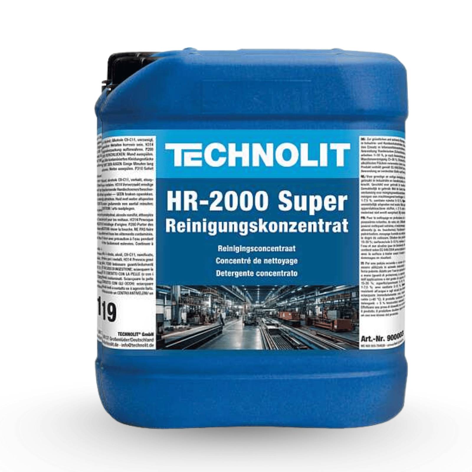 Ein blauer Behälter mit der Aufschrift 