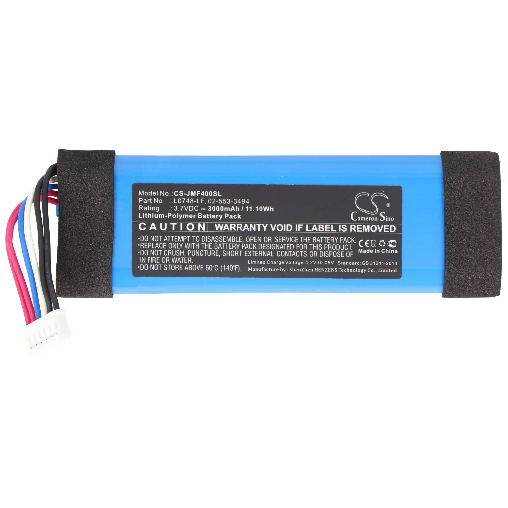 Akku Ersatz für JBL Flip Essential für Lautsprecher Boxen Speaker (3000mAh, 3.7V, Li-Polymer) wie 0748-LF, 02-553-3494,