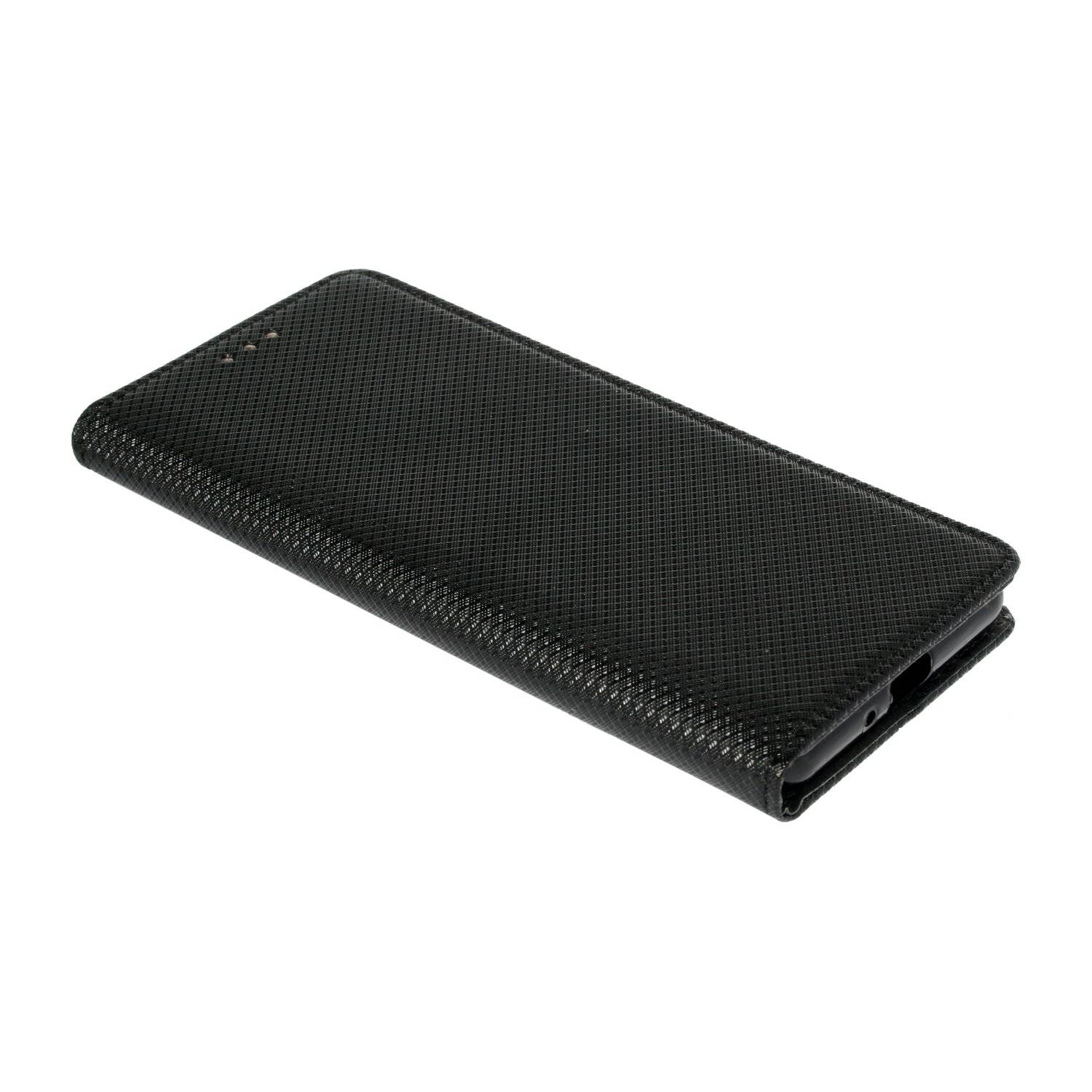 Elegante Buch-Tasche Hülle Smart Magnet für Sony Xperia 1 III Leder Optik Wallet Book-Style Cover Schale Schwarz