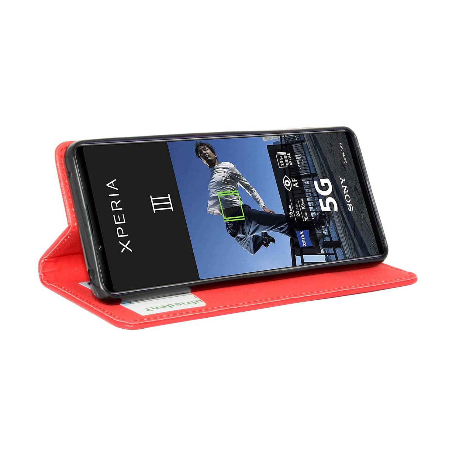 Elegante Buch-Tasche Hülle Smart Magnet kompatibel mit Sony Xperia 10 III Leder Optik Wallet Book-Style Cover Schale Rot