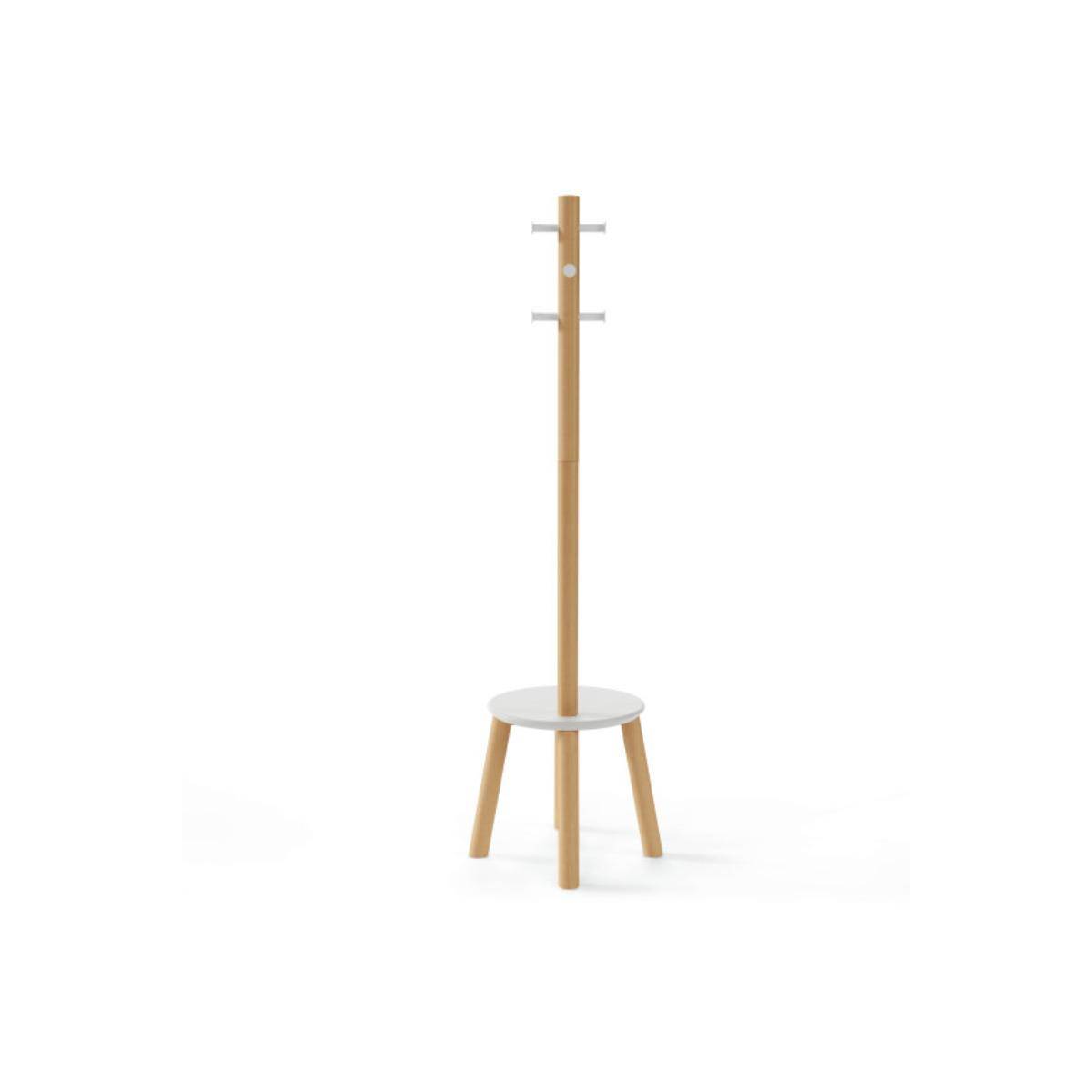 1014257-668 - PILLAR Garderobenständer mit Hocker, weiß/natur