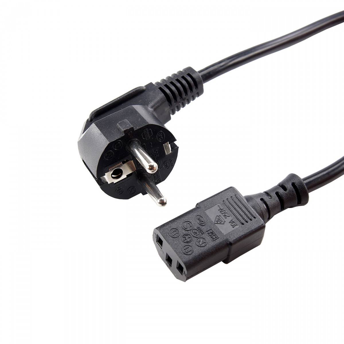 SEPURA Stromversorgungskabel 230V, Schukostecker gewinkelt Kaltgerätebuchse gerade 300-00687