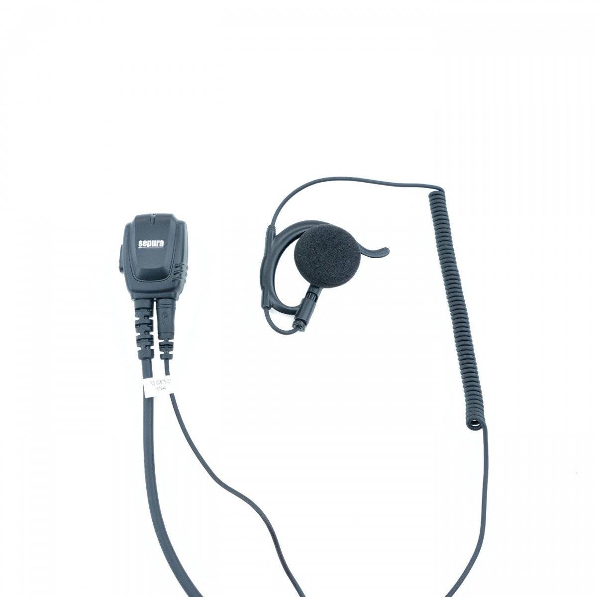 SEPURA 1-Leitungs-Garnitur mit Ohrhörer G-Typ 25mm Mikrofon-PTT-Kombi, trennbar, für STP8/9000, SC20, SC21 300-01626
