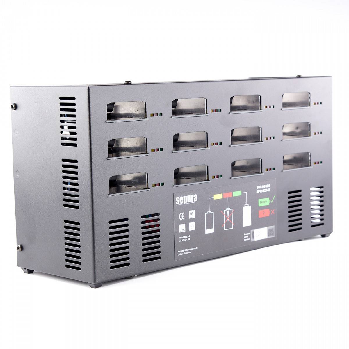 SEPURA 12fach Ladegerät nur zur Einzelladung des Akkus von STP8/9000, SC20, SC21 ohne 230V-Stecker 300-00385