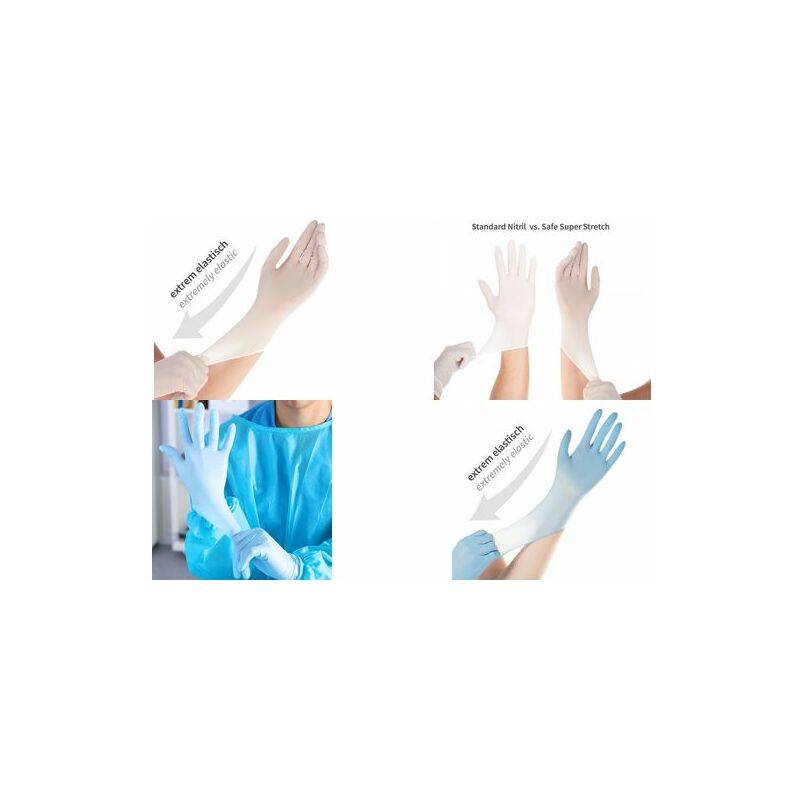 HYGOSTAR Nitril-Handschuh SAFE SUPER STRETCH, L, weiß