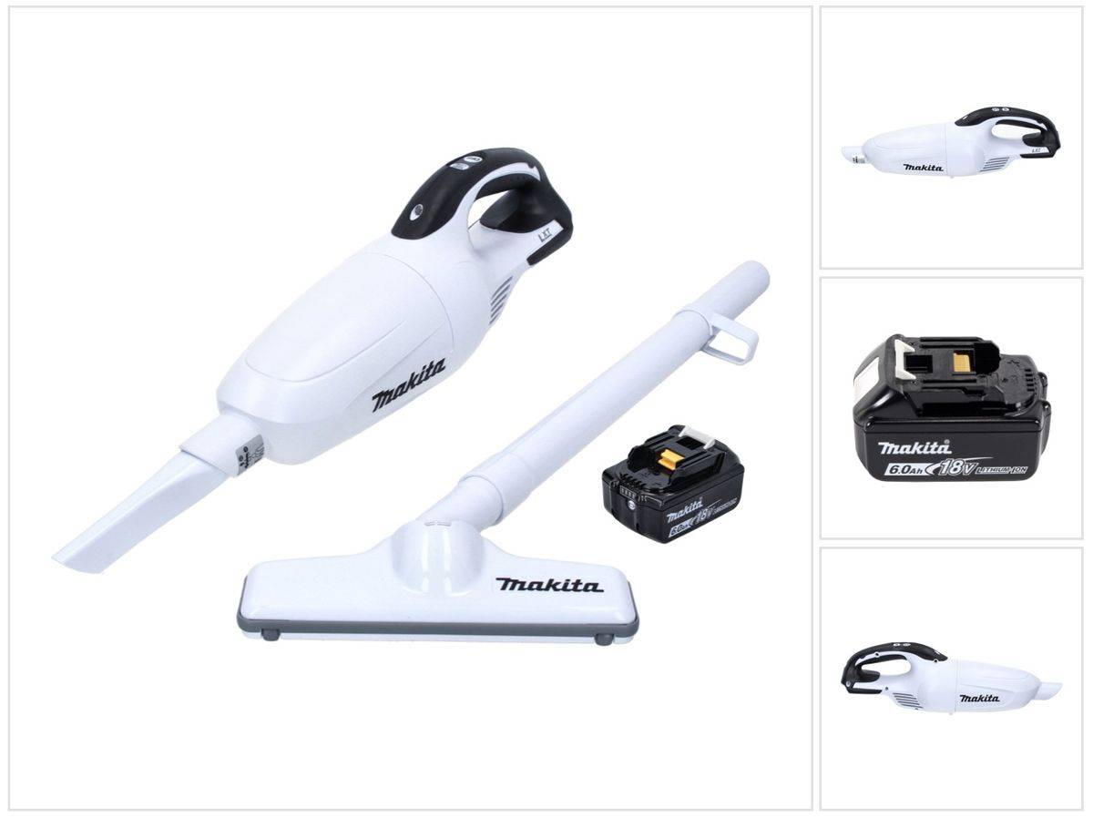 Makita DCL 181 FG1W Akku Staubsauger 18 V Weiß + 1x Akku 6,0 Ah - ohne Ladegerät