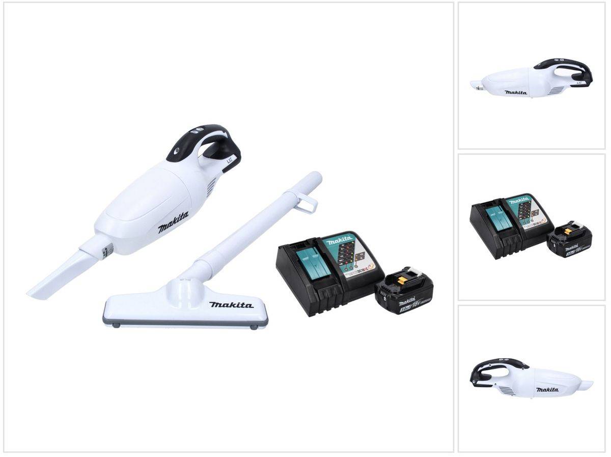 Makita DCL 181 FRF1W Akku Staubsauger 18 V Weiß + 1x Akku 3,0 Ah + Ladegerät