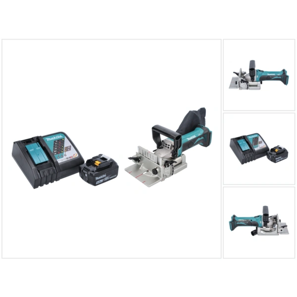 Makita DPJ 180 RT1 Akku Nutfräse 18 V 100 mm + 1x Akku 5,0 Ah + Ladegerät Makita DPJ 180 RT1 Akku Nutfräse 18 V 100 mm + 1x Akku 5,0 Ah + Ladegerät