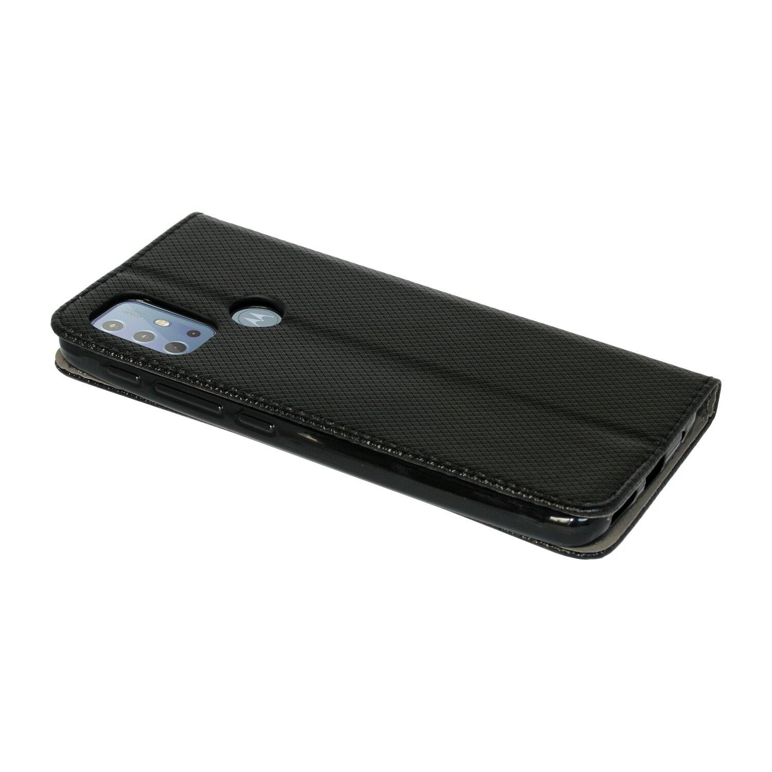 cofi1453® Elegante Buch-Tasche Hülle Smart Magnet kompatibel mit MOTOROLA MOTO G20 Leder Optik Wallet Book-Style Cover Schale in Schwarz
